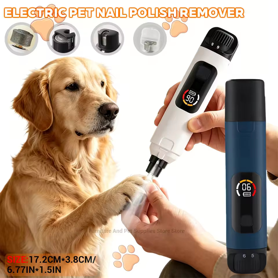 Pet Electric Nail Grinder Rechargeable Dog Paw Grooming Nail Clipper LED Light 6 Speeds Adjustable Cat Claw Nail Grinder