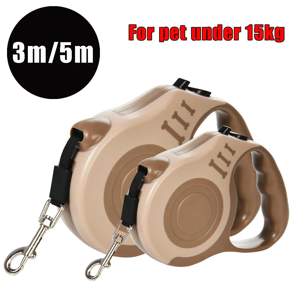 Retractable Dog Leash With Nylon Rope – Automatic & Quick Lock