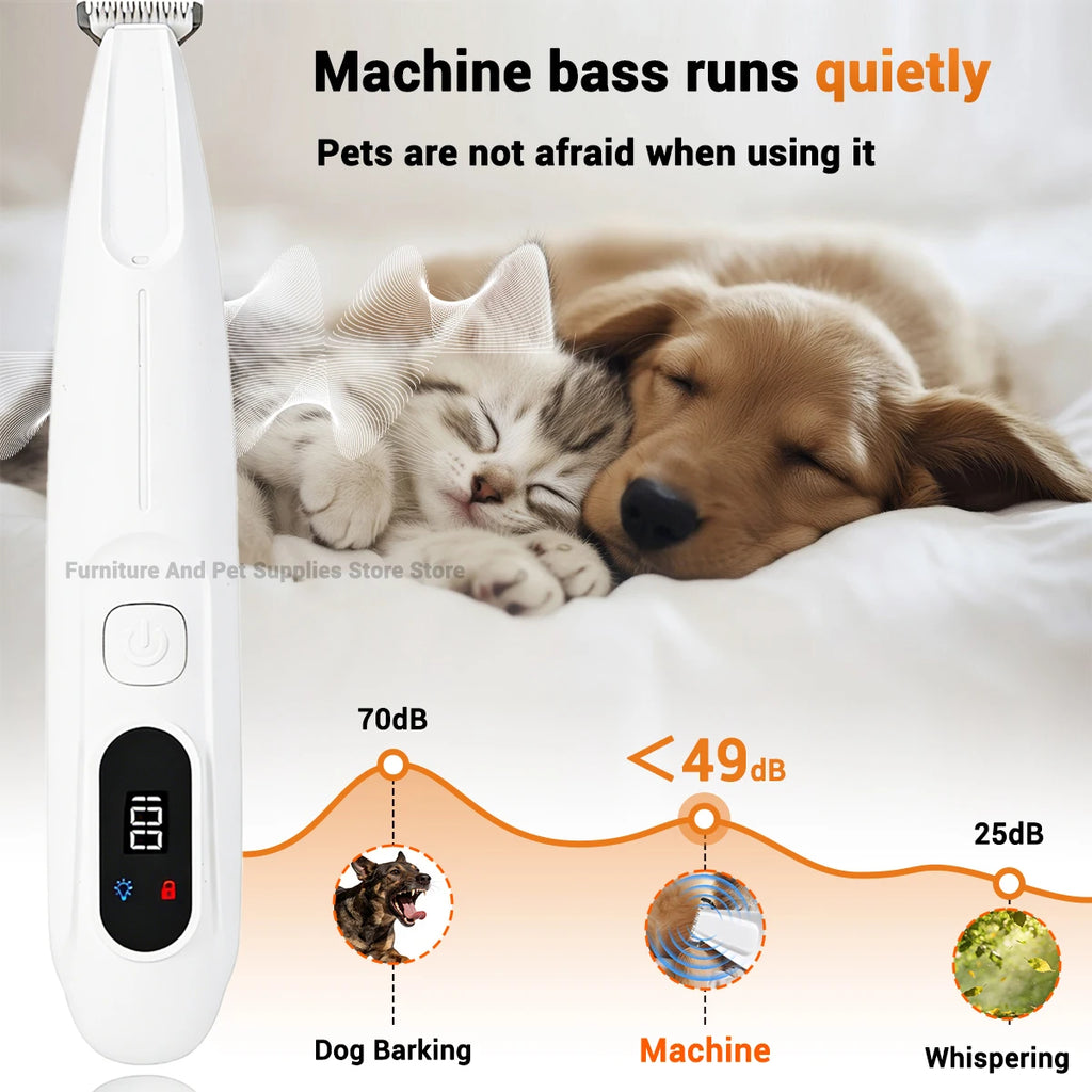 LED Pet Paw Hair Trimmer With UV Light & Display Screen