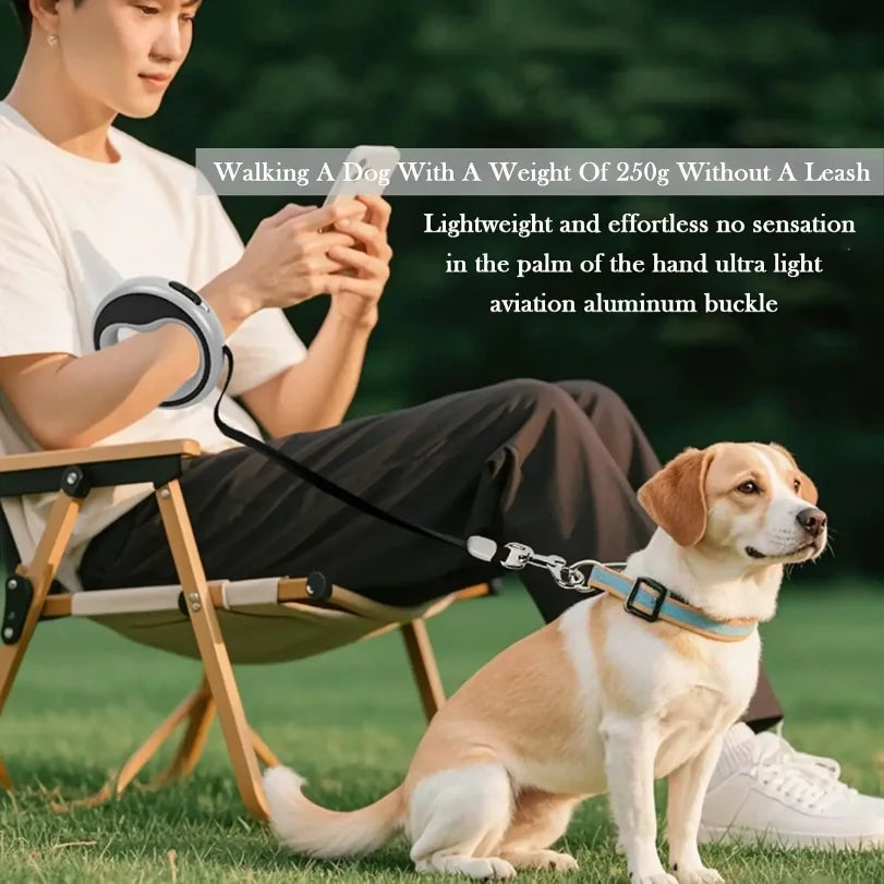 Retractable Dog Leash with One-Hand Brake, Tangle-Free
