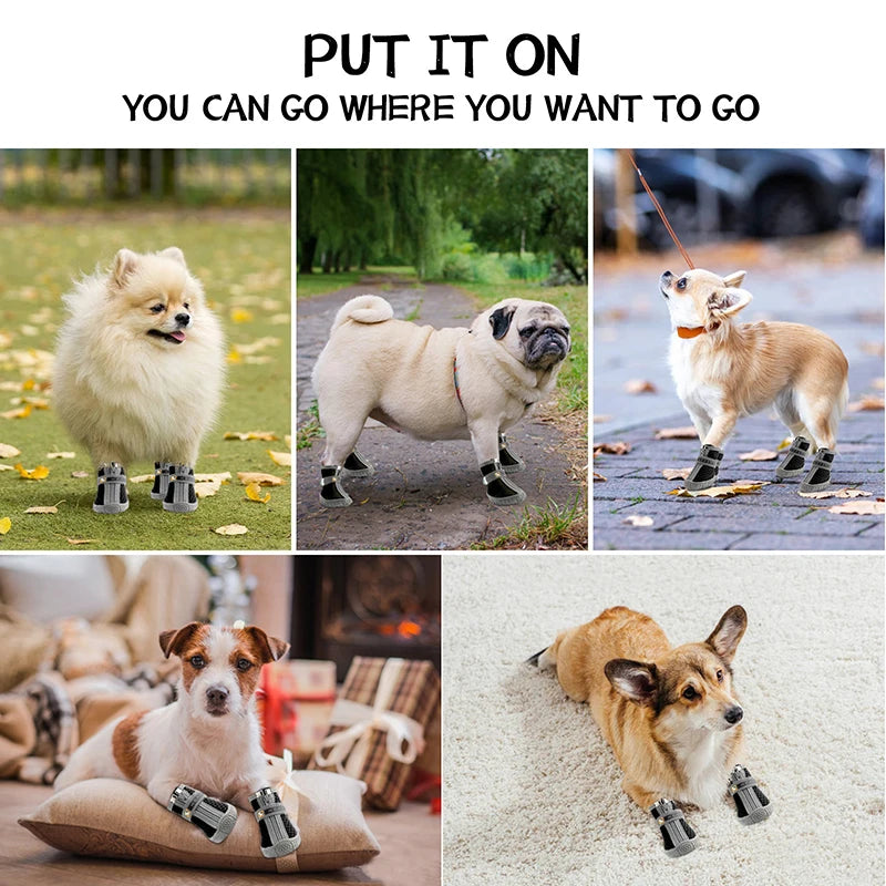 Non-Slip Dog Boots With Rubber Soles – Warm Paw Protection